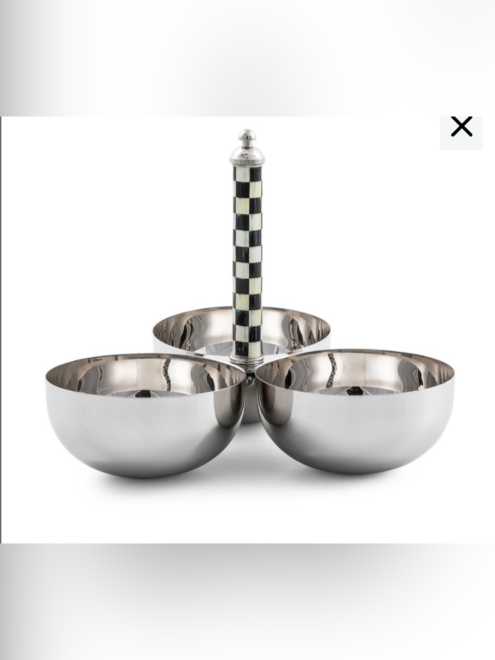 NEW in original box: MacKenzie-Childs Courtly Check Supper Club Trio